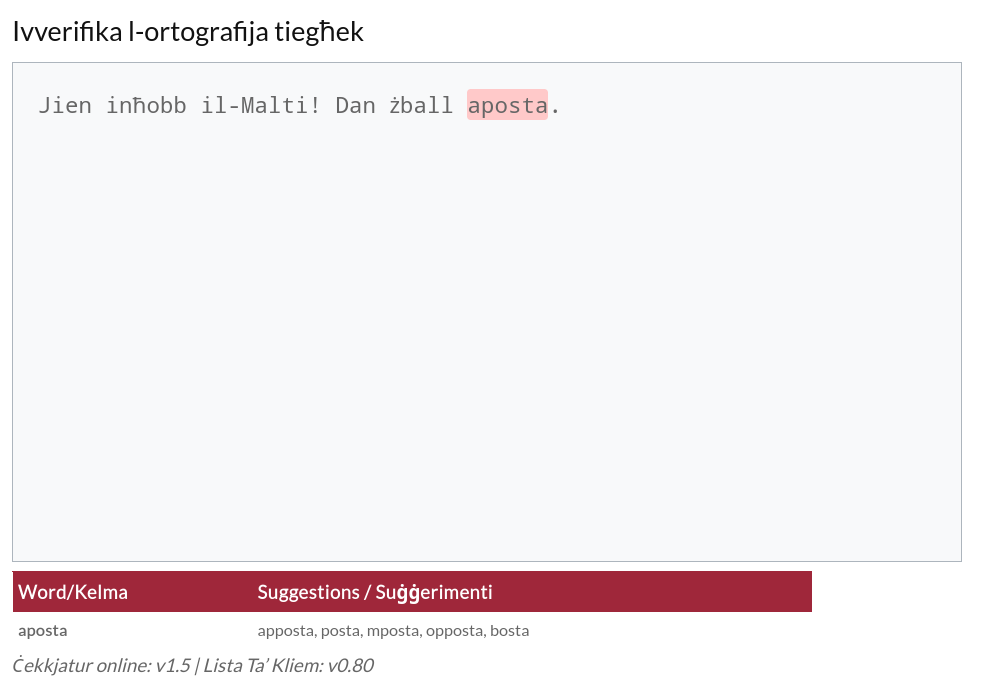 Online spell-checker