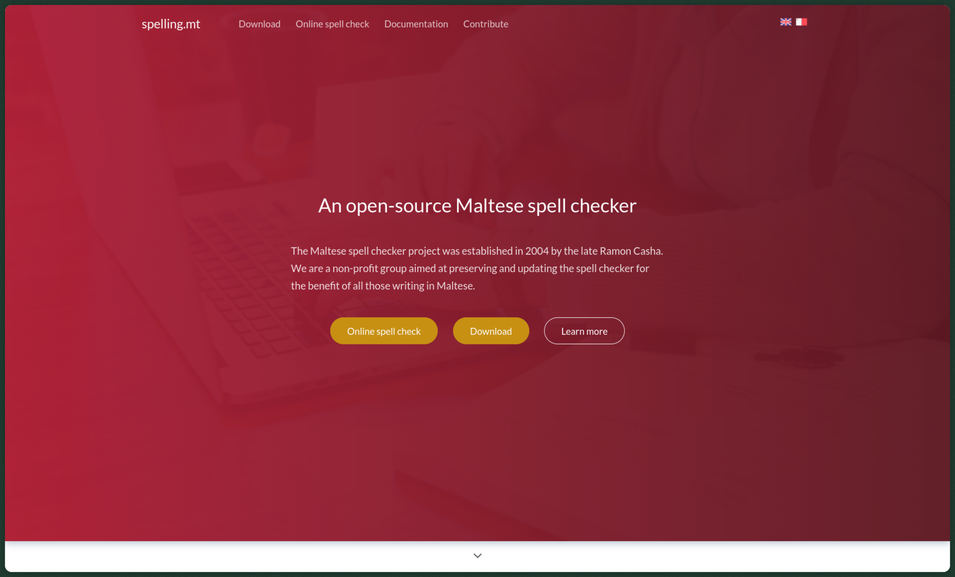 English-language homepage