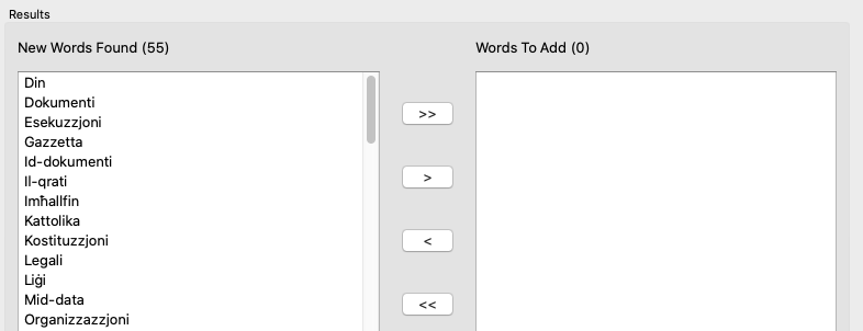 Adding words to dictionary
